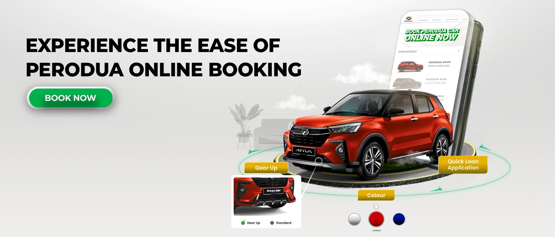 Poster Perodua: Tempahan dalam talian Perodua